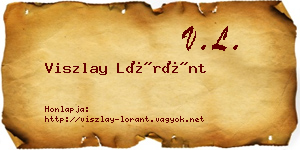 Viszlay Lóránt névjegykártya